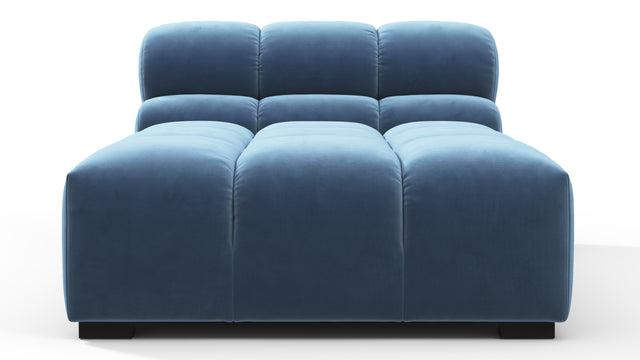 Tufty - Tufty Module, Armless Chaise, Aegean Blue Velvet