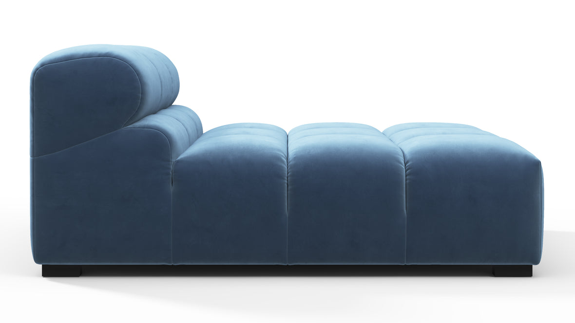 Tufty - Tufty Module, Armless Chaise, Aegean Blue Velvet