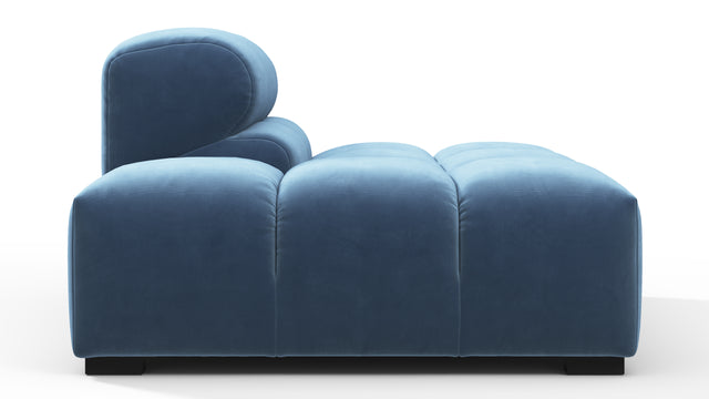 Tufty - Tufty Module, Left End, Armless, Aegean Blue Velvet