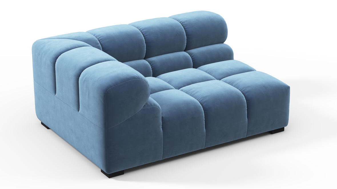 Tufty - Tufty Module, Large Left Corner, Aegean Blue Velvet
