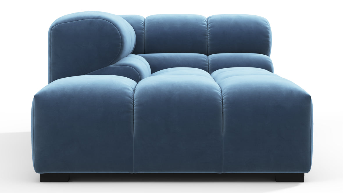 Tufty - Tufty Module, Left Corner Half, Aegean Blue Velvet