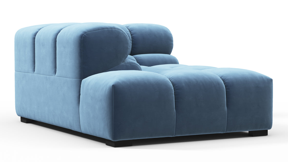 Tufty - Tufty Module, Left Corner Half, Aegean Blue Velvet