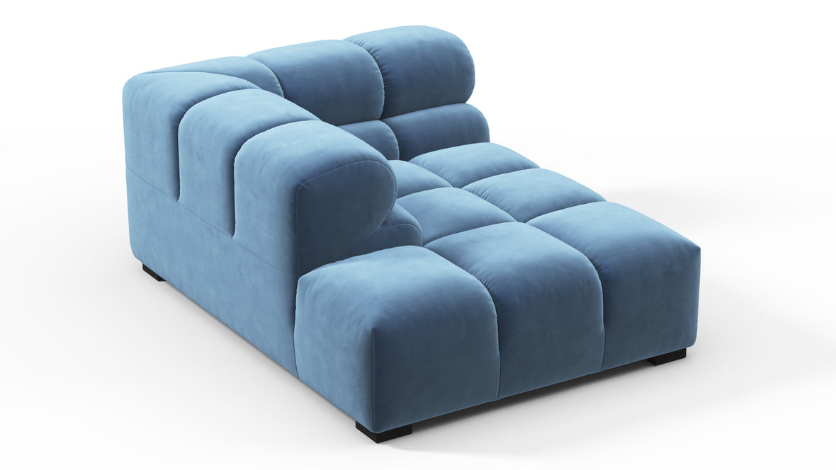 Tufty - Tufty Module, Left Corner Half, Aegean Blue Velvet