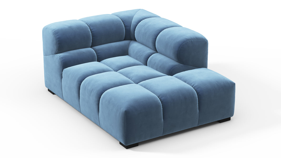 Tufty - Tufty Module, Right Corner Half, Aegean Blue Velvet