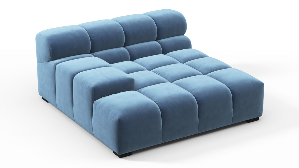 Tufty - Tufty Module, Deep Large Left Arm, Aegean Blue Velvet