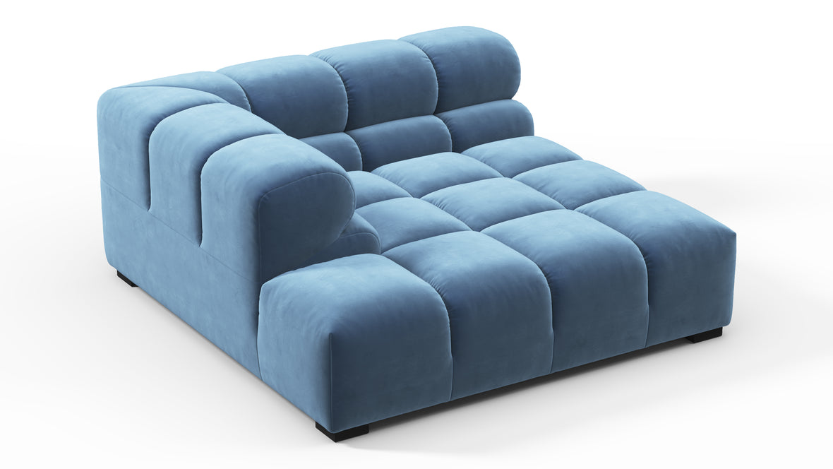Tufty - Tufty Module, Deep Left Corner Half, Aegean Blue Velvet