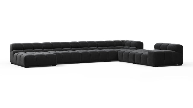 Tufty - Tufty Sectional, Extra Large Right Corner, Black Velvet