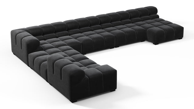 Tufty - Tufty Sectional, Extra Large Left Corner, Black Velvet