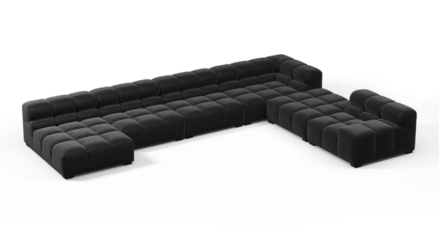Tufty - Tufty Sectional, Extra Large Right Corner, Black Velvet