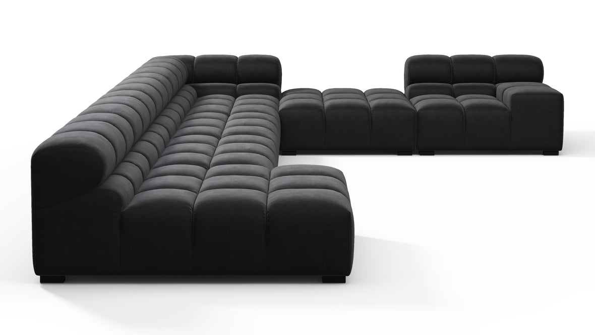 Tufty - Tufty Sectional, Extra Large Right Corner, Black Velvet