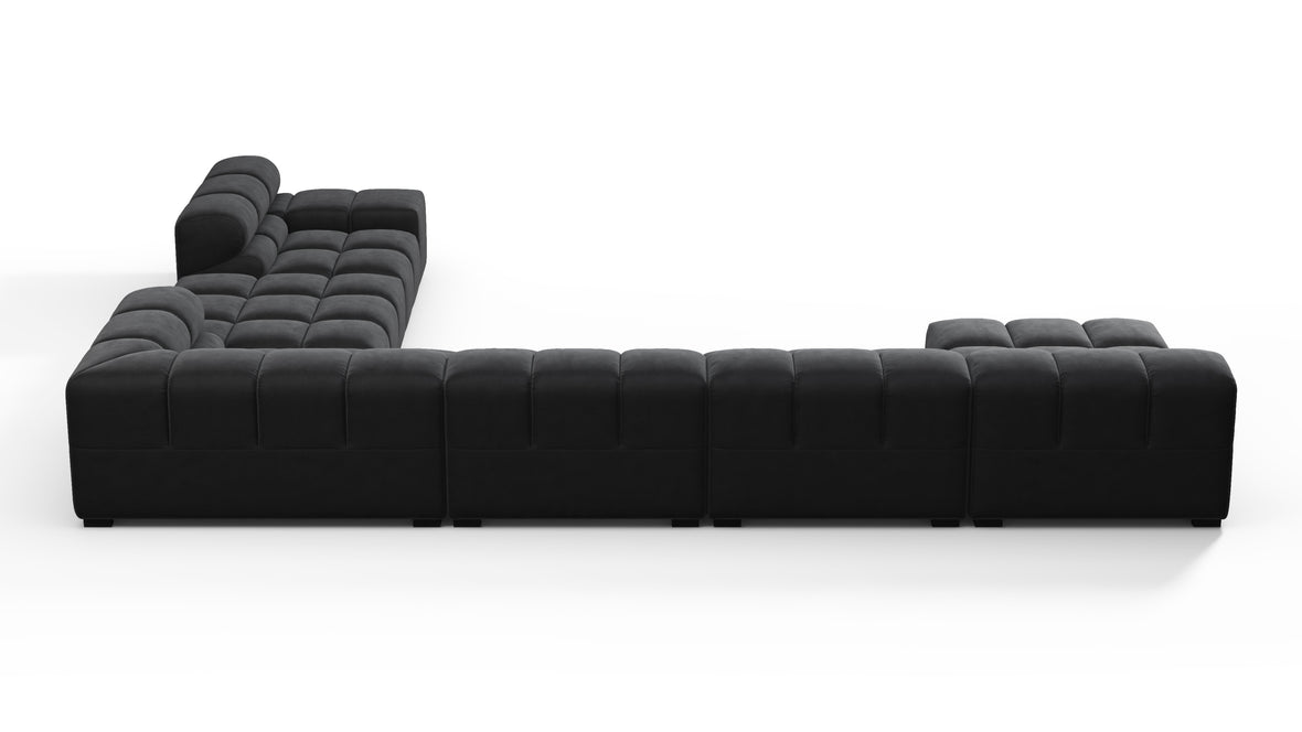 Tufty - Tufty Sectional, Extra Large Right Corner, Black Velvet