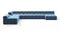 Tufty - Tufty Sectional, Extra Large Left Corner, Aegean Blue Velvet