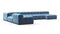 Tufty - Tufty Sectional, Extra Large Left Corner, Aegean Blue Velvet