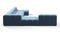 Tufty - Tufty Sectional, Extra Large Left Corner, Aegean Blue Velvet