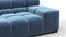 Tufty - Tufty Sectional, Extra Large Sofa, Aegean Blue Velvet