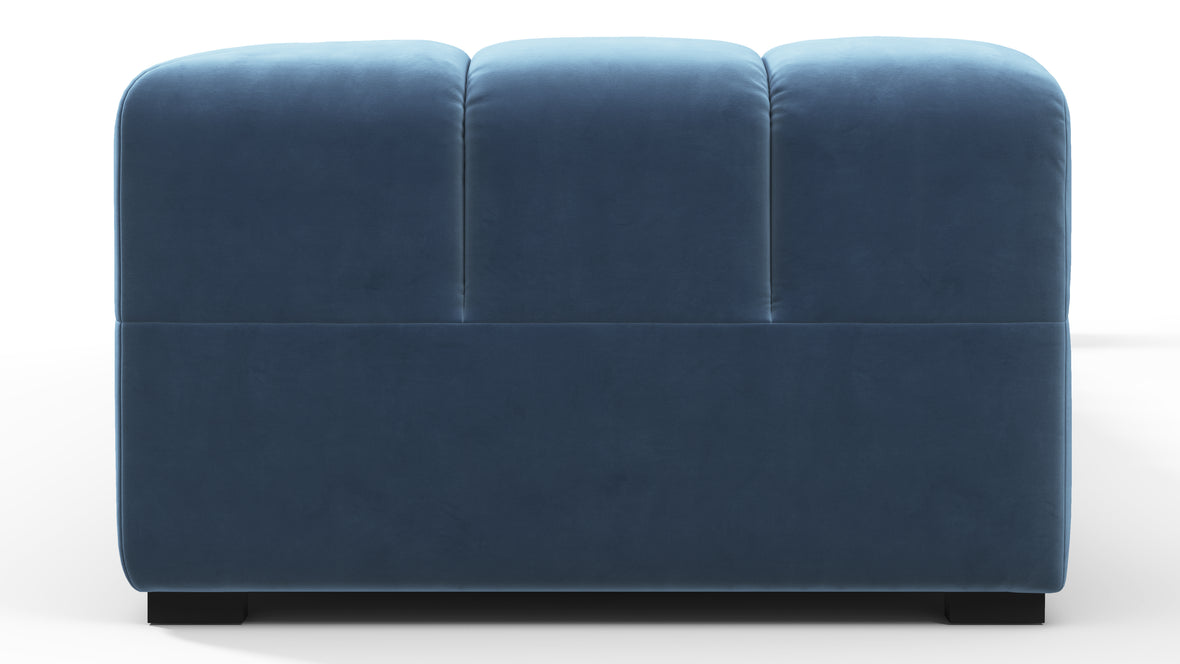 Tufty - Tufty Sectional, Extra Large Sofa, Aegean Blue Velvet