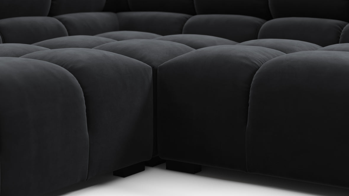 Tufty - Tufty Sectional, Large Left Corner, Black Velvet