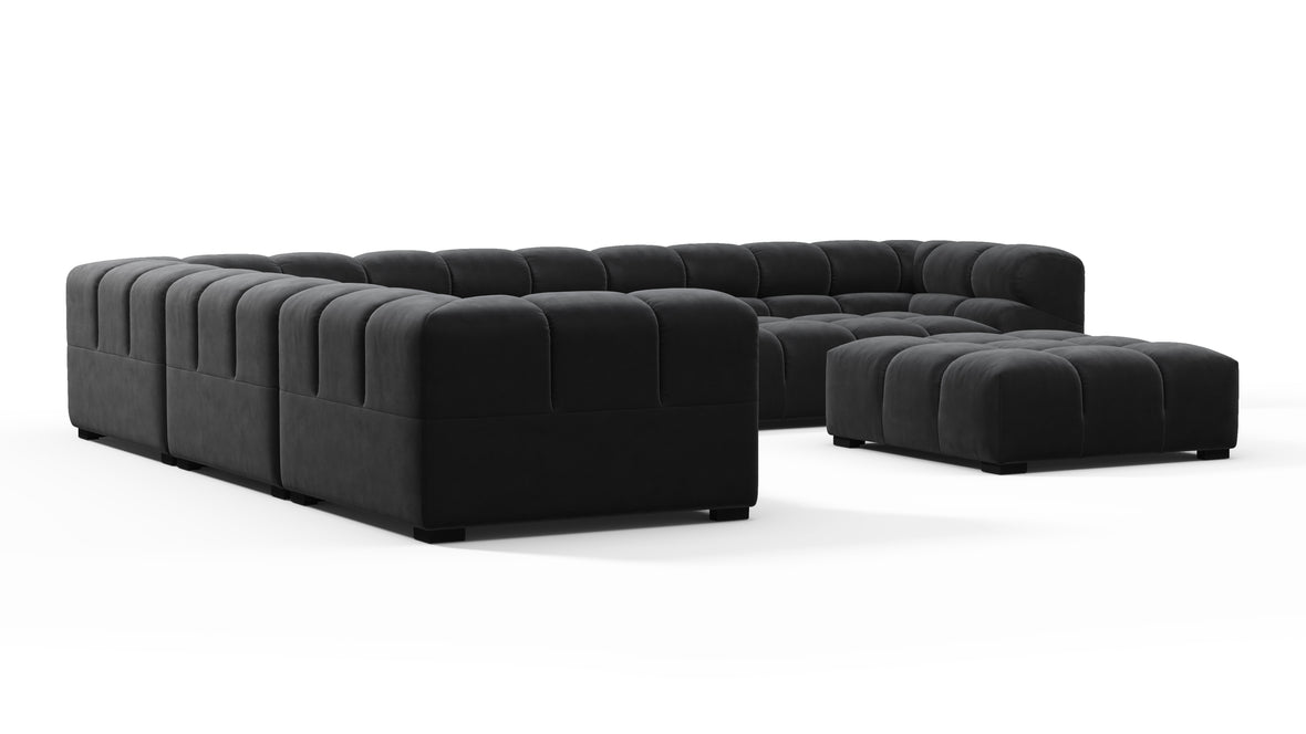 Tufty - Tufty Sectional, Large Left Corner, Black Velvet