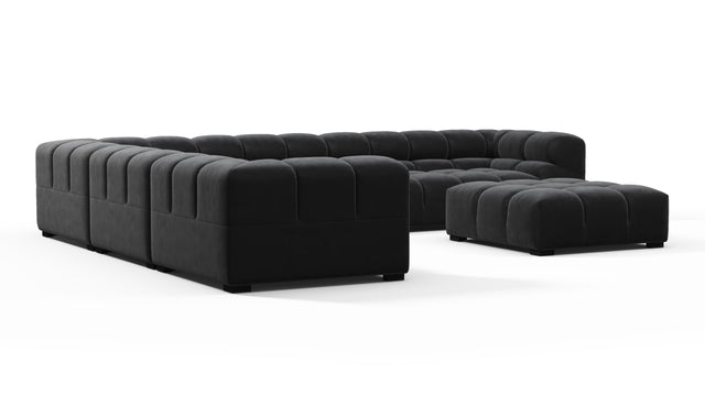Tufty - Tufty Sectional, Large Left Corner, Black Velvet
