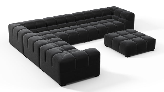 Tufty - Tufty Sectional, Large Left Corner, Black Velvet