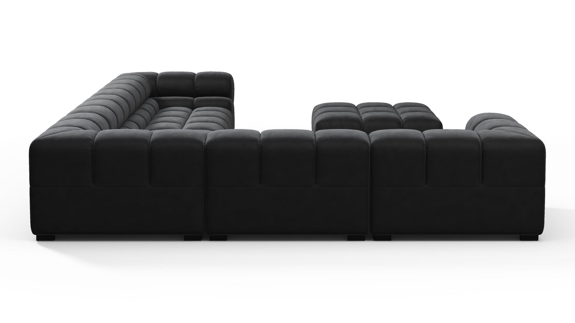 Tufty - Tufty Sectional, Large Left Corner, Black Velvet