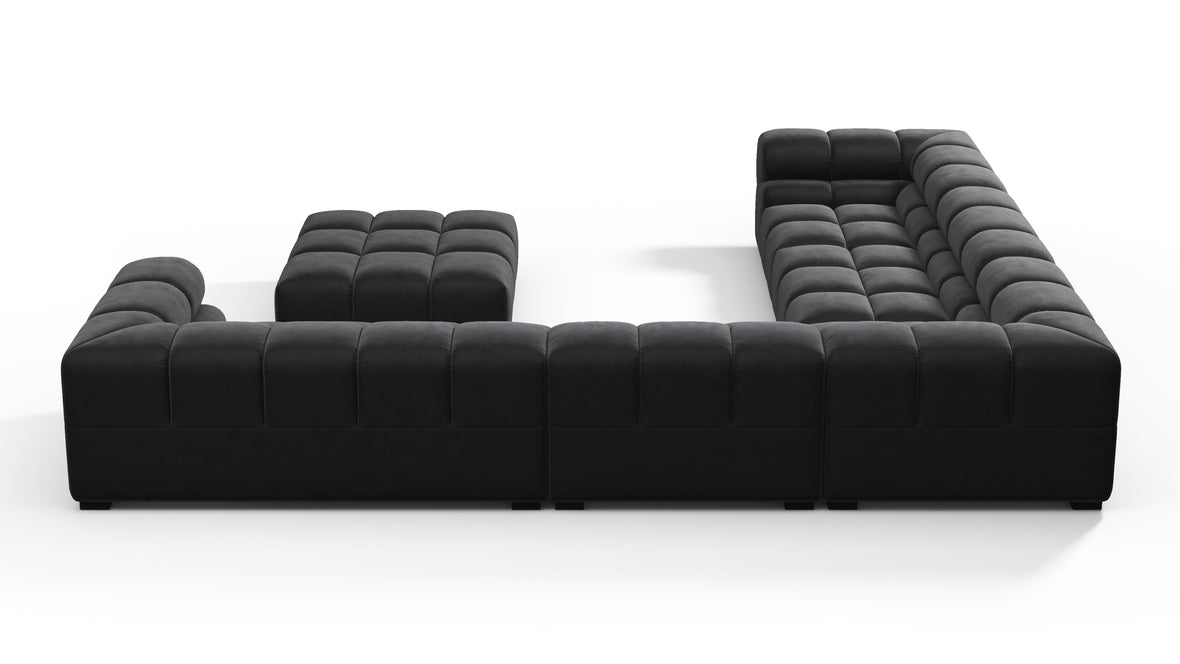 Tufty - Tufty Sectional, Large Left Corner, Black Velvet