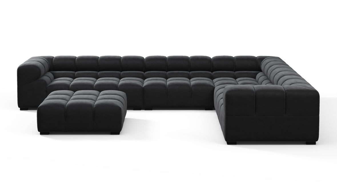 Tufty - Tufty Sectional, Large Right Corner, Black Velvet