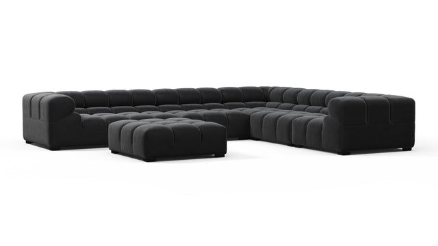 Tufty - Tufty Sectional, Large Right Corner, Black Velvet