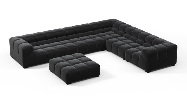 Tufty - Tufty Sectional, Large Right Corner, Black Velvet