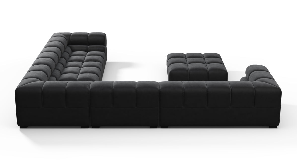 Tufty - Tufty Sectional, Large Right Corner, Black Velvet