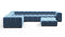Tufty - Tufty Sectional, Large Left Corner, Aegean Blue Velvet