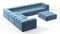 Tufty - Tufty Sectional, Large Left Corner, Aegean Blue Velvet