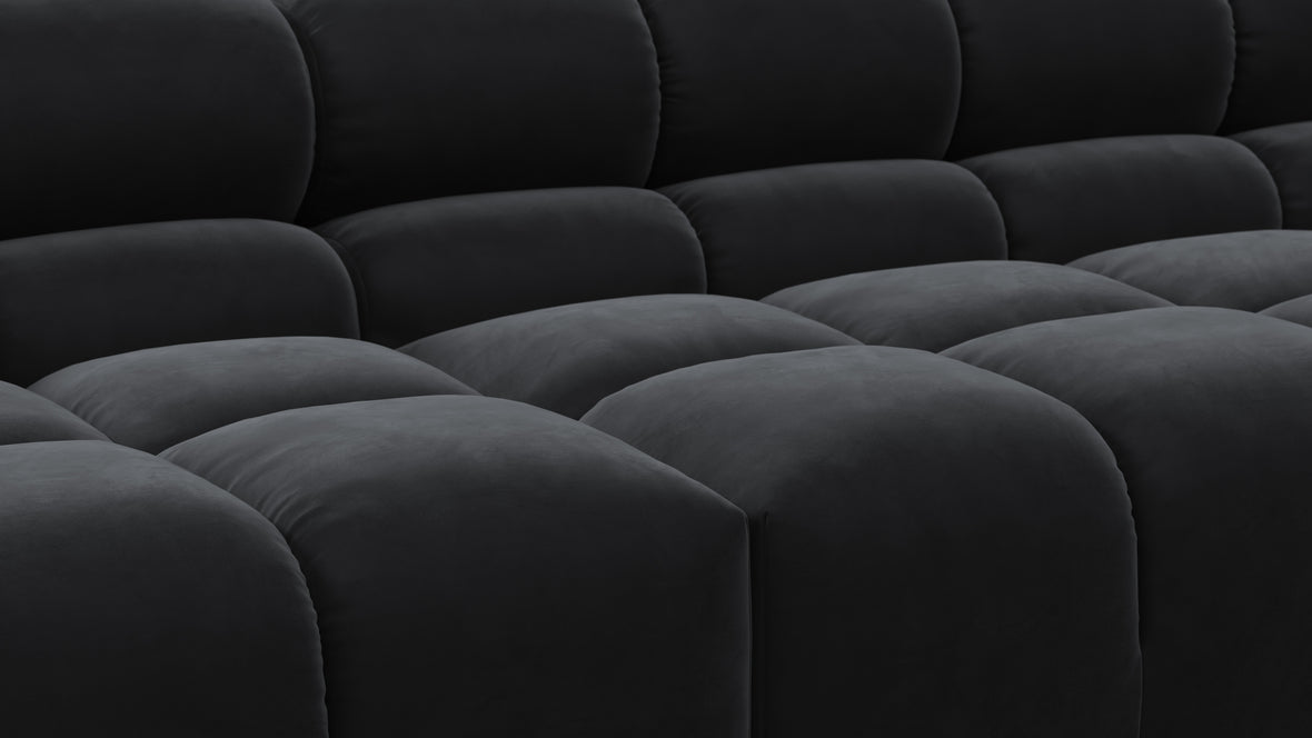 Tufty - Tufty Sectional, Large, Left Chaise, Black Velvet