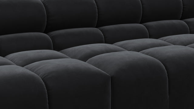 Tufty - Tufty Sectional, Large, Left Chaise, Black Velvet