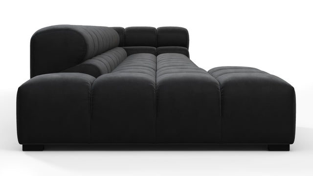 Tufty - Tufty Sectional, Large, Left Chaise, Black Velvet