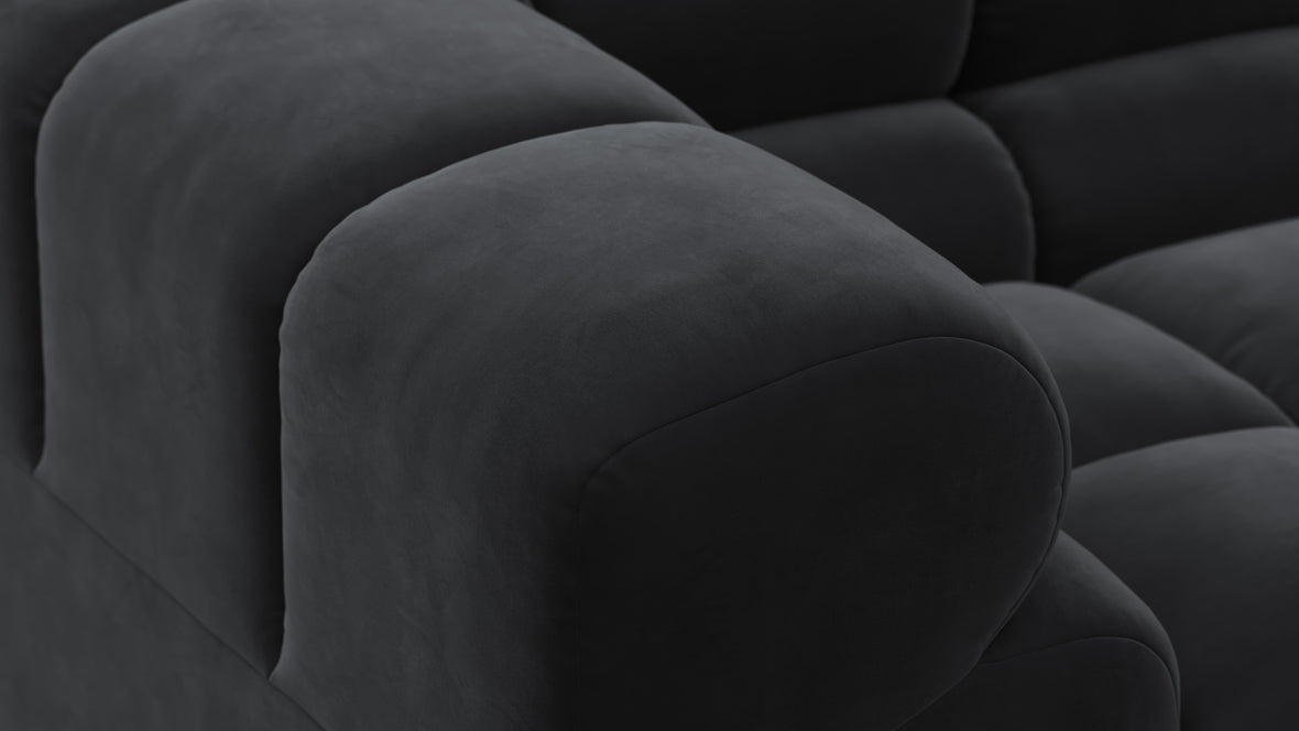 Tufty - Tufty Sectional, Right Corner, Black Velvet