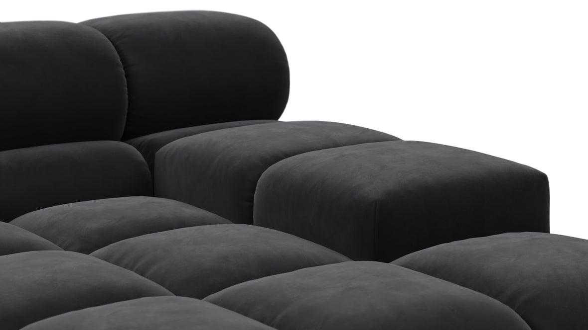 Tufty - Tufty Sectional, Right Corner, Black Velvet