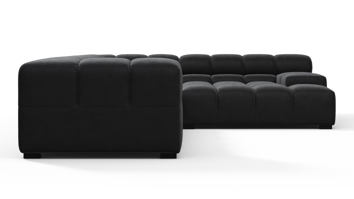 Tufty - Tufty Sectional, Right Corner, Black Velvet