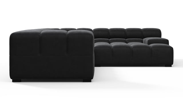 Tufty - Tufty Sectional, Right Corner, Black Velvet