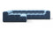 Tufty - Tufty Sectional, Left Corner, Aegean Blue Velvet