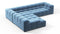 Tufty - Tufty Sectional, Left Corner, Aegean Blue Velvet