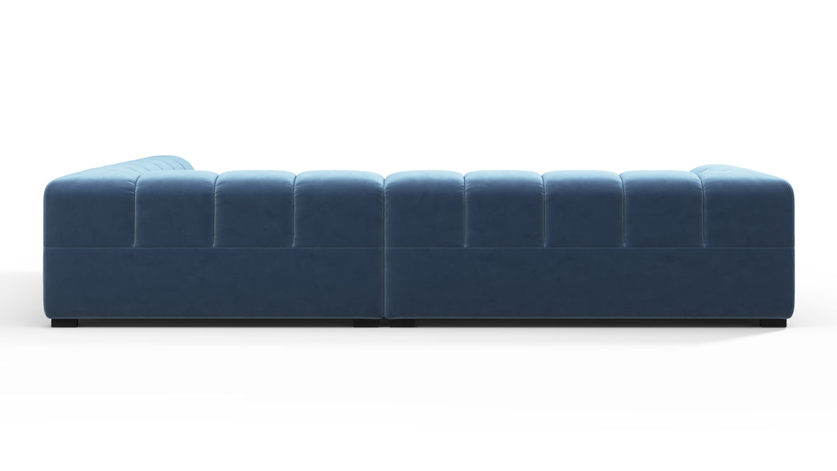 Tufty - Tufty Sectional, Right Corner, Aegean Blue Velvet