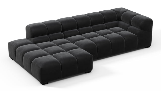 Tufty - Tufty Sectional, Small L, Left, Black Velvet