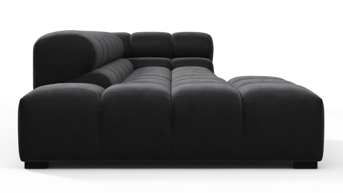 Tufty - Tufty Sectional, Small L, Left, Black Velvet