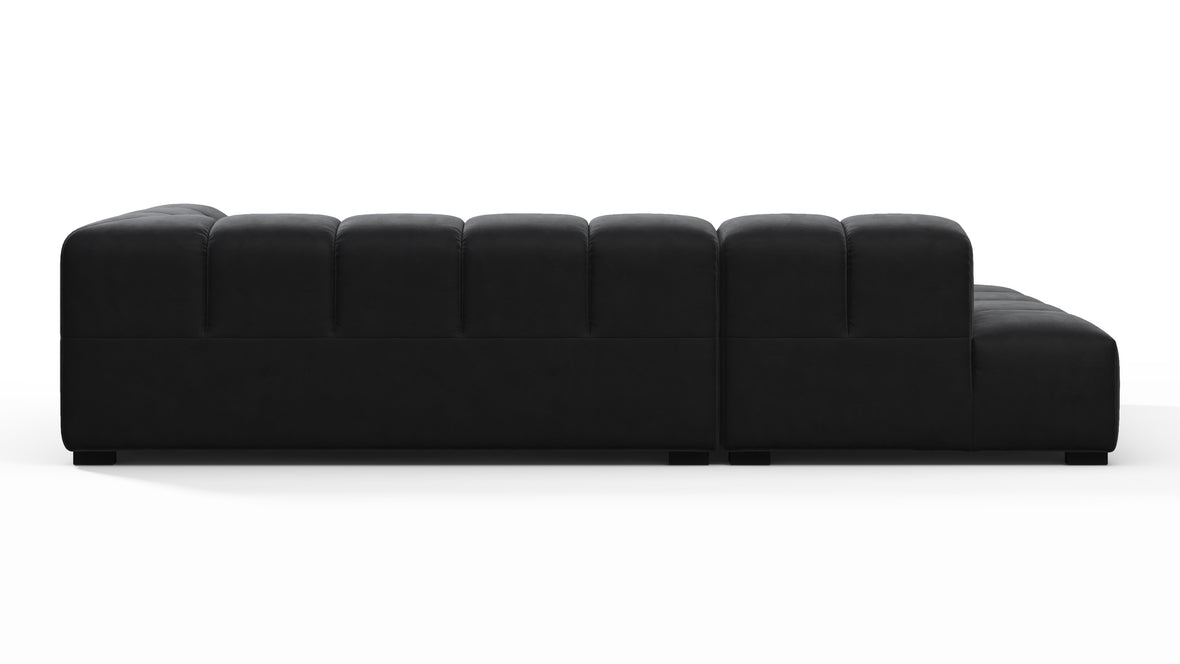 Tufty - Tufty Sectional, Small L, Left, Black Velvet