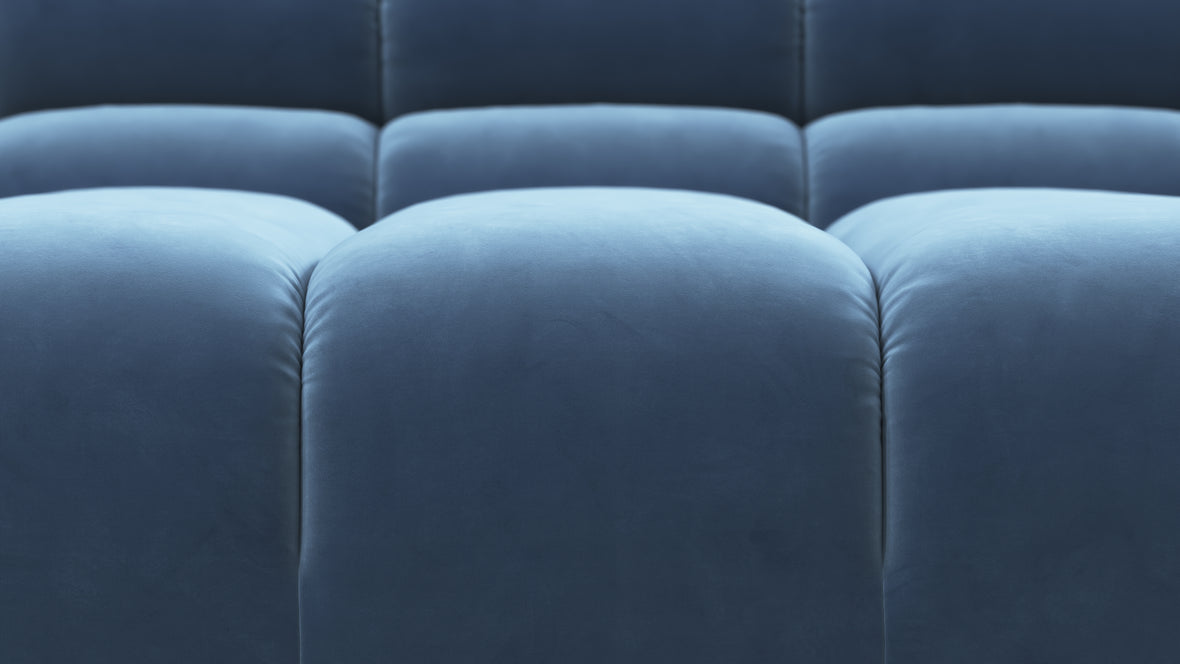Tufty - Tufty Sectional, Small L, Left, Aegean Blue Velvet