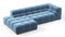 Tufty - Tufty Sectional, Small L, Left, Aegean Blue Velvet
