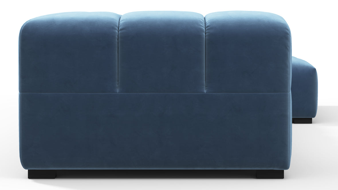 Tufty - Tufty Sectional, Small L, Right, Aegean Blue Velvet