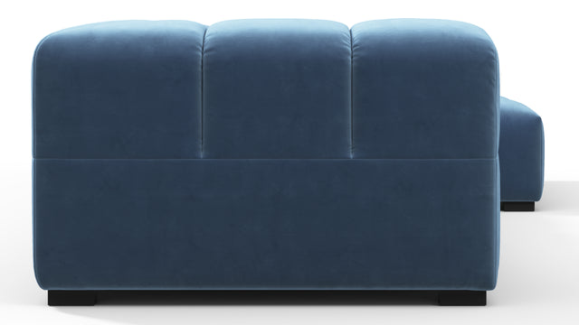 Tufty - Tufty Sectional, Small L, Right, Aegean Blue Velvet