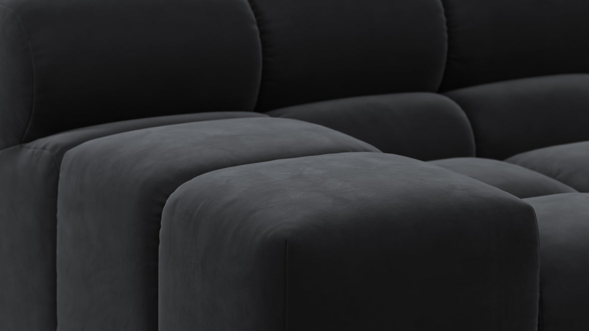 Tufty - Tufty Sectional, Small, Left Chaise, Black Velvet